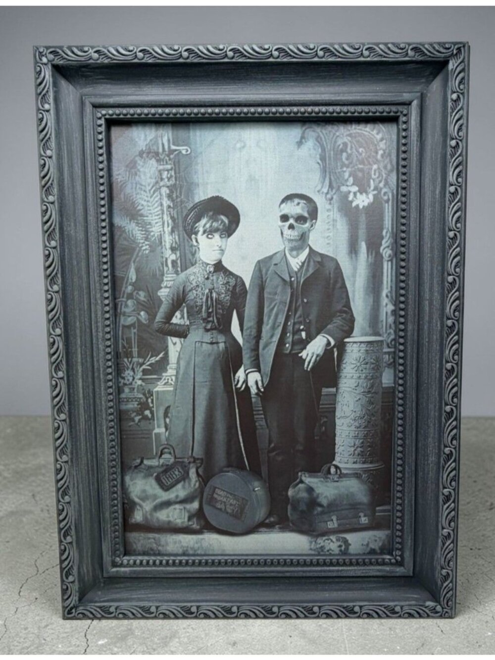 Spirit Halloween Haunted Ghost Couple Wall Art 16" x 11" Gothic Framed Prop